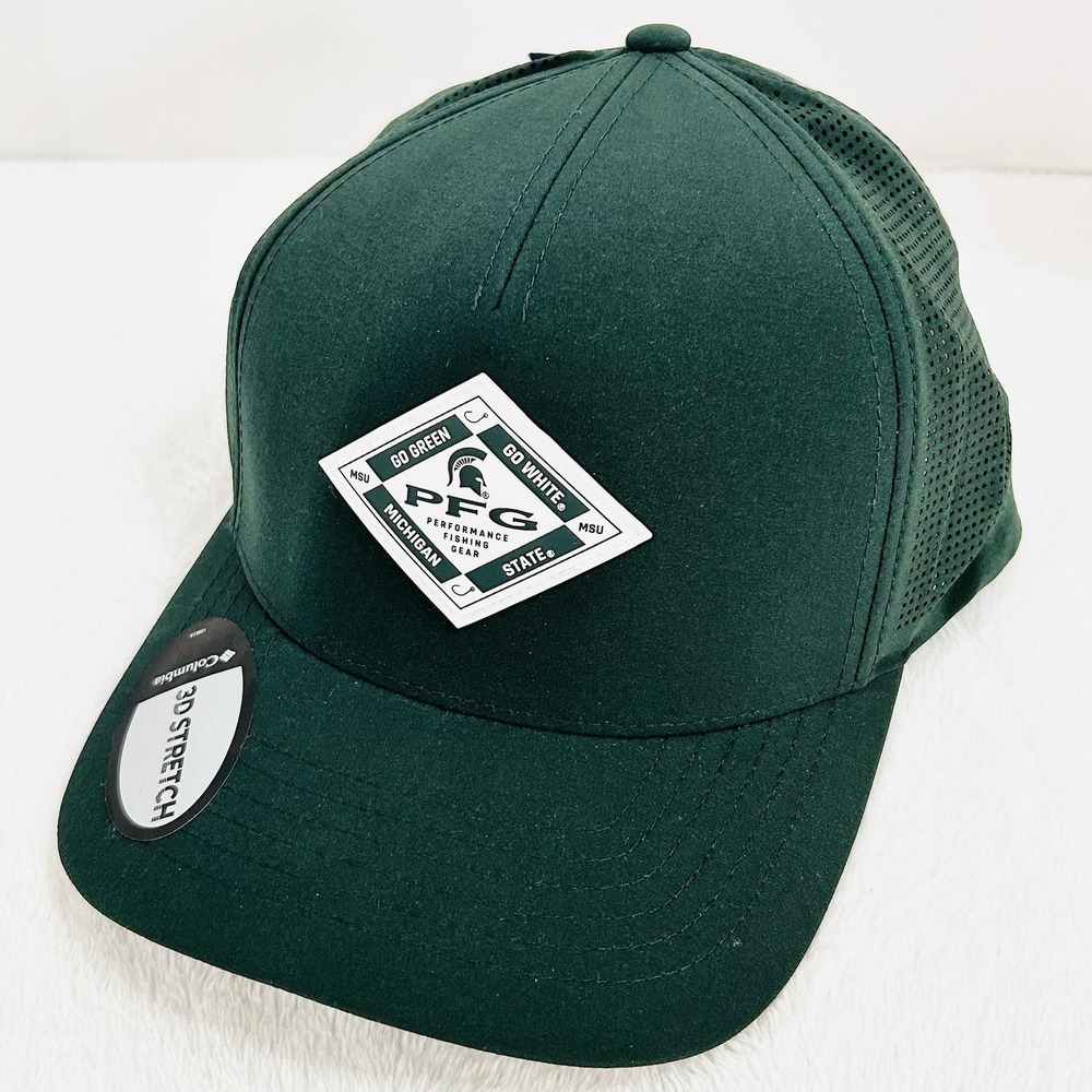 Michigan State Spartans Columbia PFG Elite 3D Stretch Snap Hat Cap Adjustable